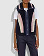 COACH®,REVERSIBLE SHEARLING VEST,shearling/Nylon,NAVY,Scale View