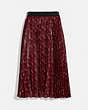 Lunar New Year Horse And Carriage Print Pleated Skirt
