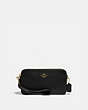 COACH®,KIRA CROSSBODY BAG,Pebbled Leather,Mini,Brass/Black,Front View