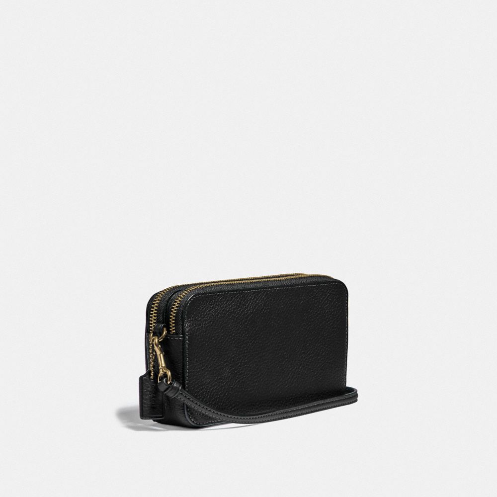 COACH®,KIRA CROSSBODY BAG,Mini,Brass/Black,Angle View