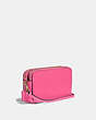 COACH®,KIRA CROSSBODY BAG,Pebbled Leather,Mini,Brass/Confetti Pink,Angle View