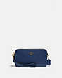 COACH®,KIRA CROSSBODY BAG,Pebbled Leather,Mini,Brass/Deep Blue,Front View