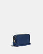 COACH®,KIRA CROSSBODY BAG,Pebbled Leather,Mini,Brass/Deep Blue,Angle View