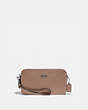 COACH®,KIRA CROSSBODY,Pebbled Leather,Mini,Light Antique Nickel/Taupe,Front View