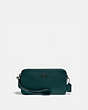 COACH®,KIRA CROSSBODY BAG,Pebbled Leather,Mini,Pewter/Forest,Front View