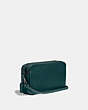 COACH®,KIRA CROSSBODY BAG,Pebbled Leather,Mini,Pewter/Forest,Angle View