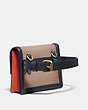 COACH®,HUTTON BELT BAG IN COLORBLOCK,Leather,Brass/Lake Multi,Angle View