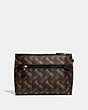 COACH®,CHARLIE POUCH WITH HORSE AND CARRIAGE PRINT AND VARSITY STRIPE,Coated Canvas,Small,Brass/Brown Black,Back View