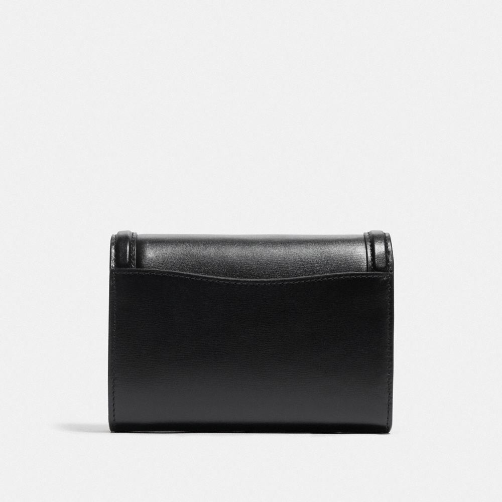 COACH®,HUTTON WALLET,Leather,Brass/Black,Back View