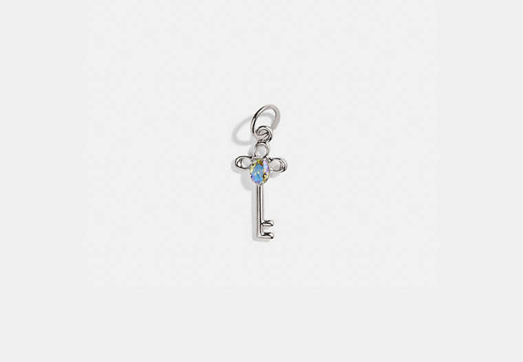 COACH®,COLLECTIBLE SKELETON KEY CHARM,Sterling Silver,Silver,Front View