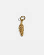 COACH®,COLLECTIBLE FEATHER CHARM,Gold,Front View