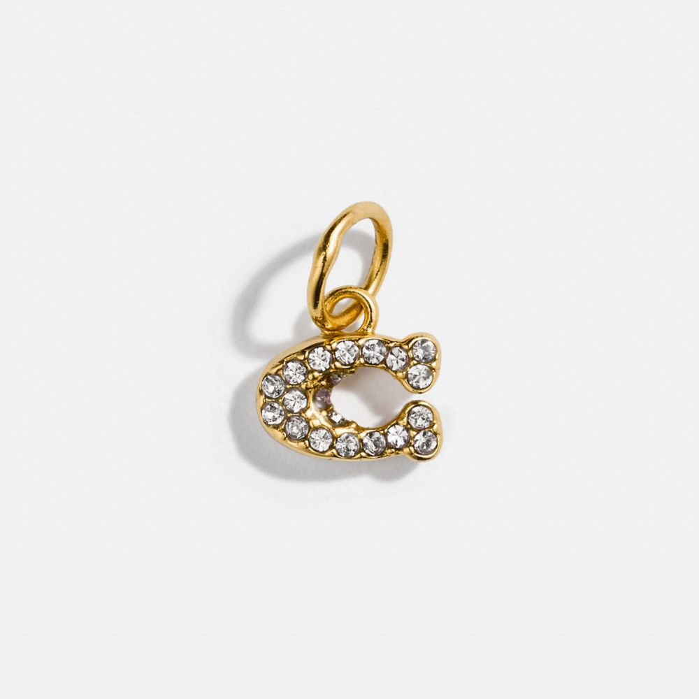 COACH®,Collectible Pave Signature Charm,,Front View