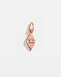 COACH®,COLLECTIBLE GEOMETRIC SIGNATURE CHARM,Plated Sterling Silver,Rose Gold/Clear,Front View