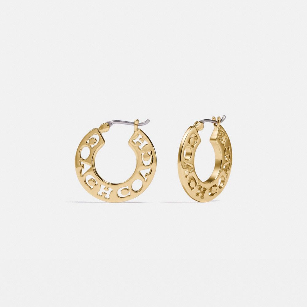 Pierced Coach Hoop Earrings