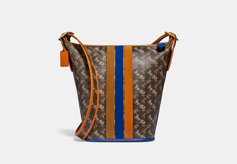 Duffle 24 With Horse And Carriage Print And Varsity Stripe