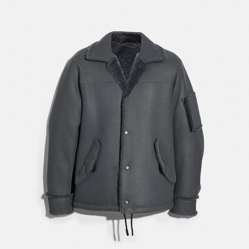 Shearling Snap Front Jacket