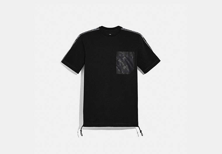 COACH®,HORSE AND CARRIAGE POCKET T-SHIRT,cotton,Black,Front View
