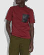 COACH®,HORSE AND CARRIAGE POCKET T-SHIRT,cotton,Burgundy,Scale View