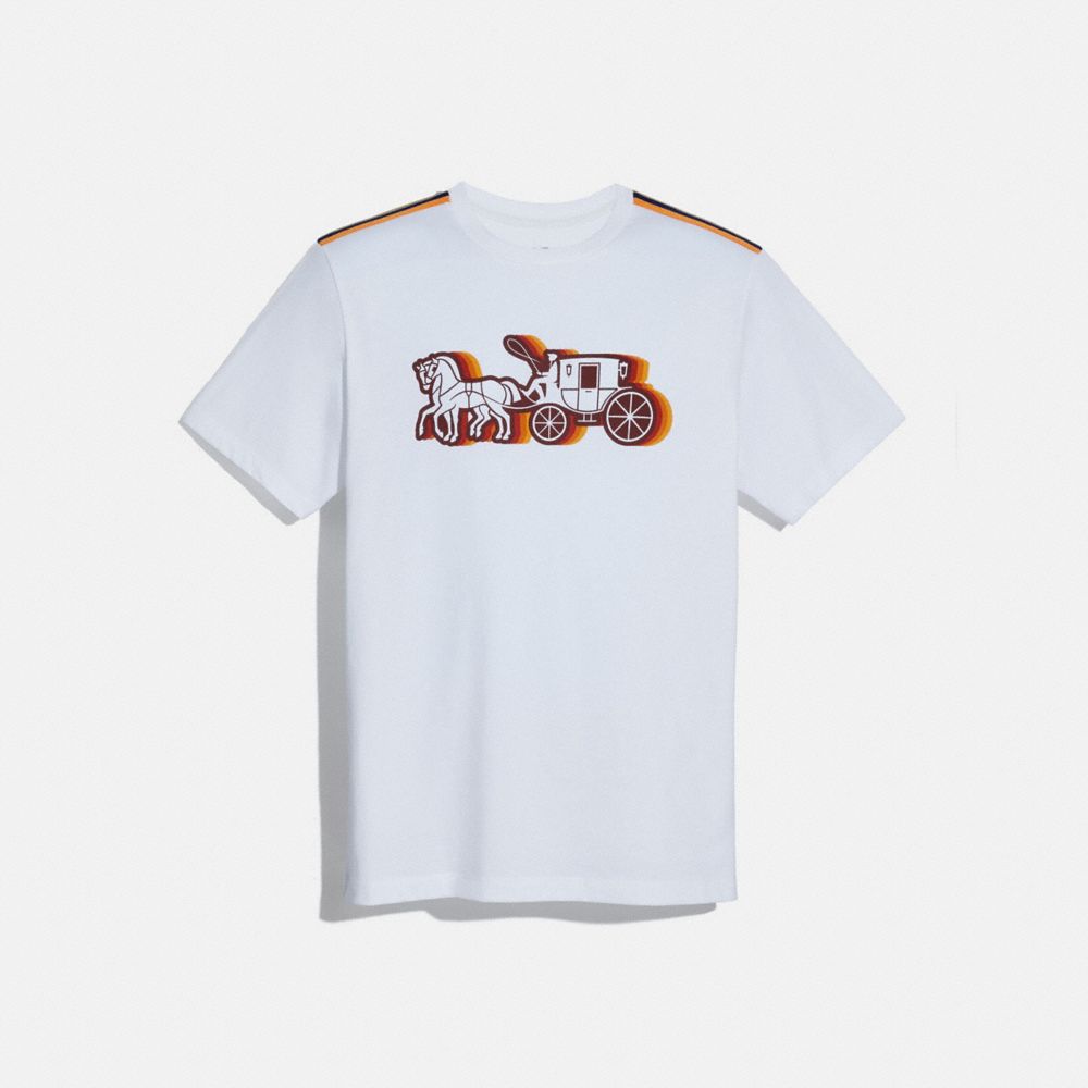 COACH®,HORSE AND CARRIAGE T-SHIRT,cotton,White,Front View