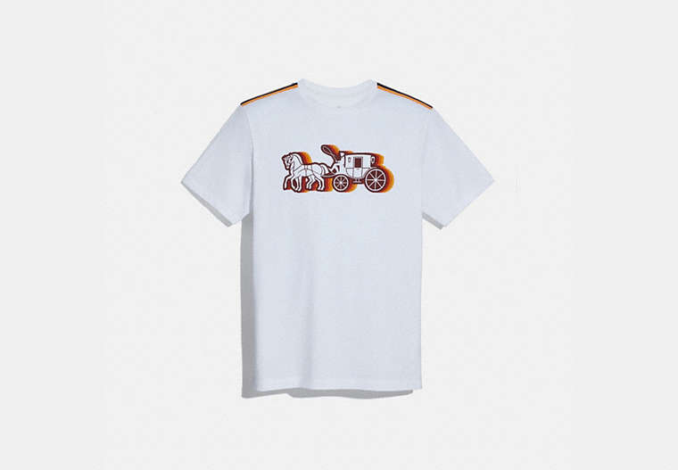 COACH®,HORSE AND CARRIAGE T-SHIRT,cotton,White,Front View