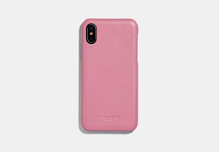 COACH®,IPHONE X/XS CASE,Leather,Rose,Front View