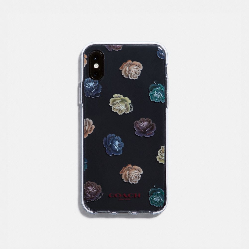 COACH®,IPHONE X/XS CASE WITH ROSE PRINT,Plastic,Multi,Front View image number 0
