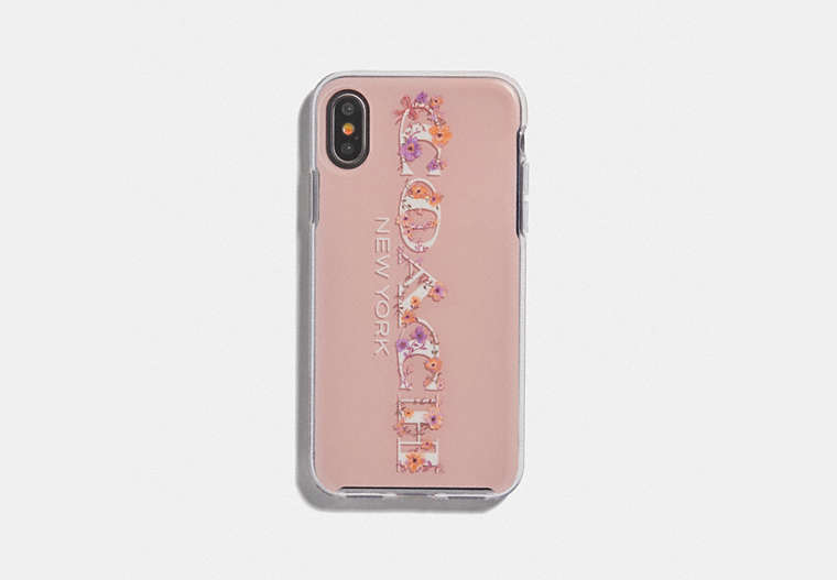 COACH®,IPHONE XR CASE WITH FLORAL COACH,Plastic,Blossom,Front View