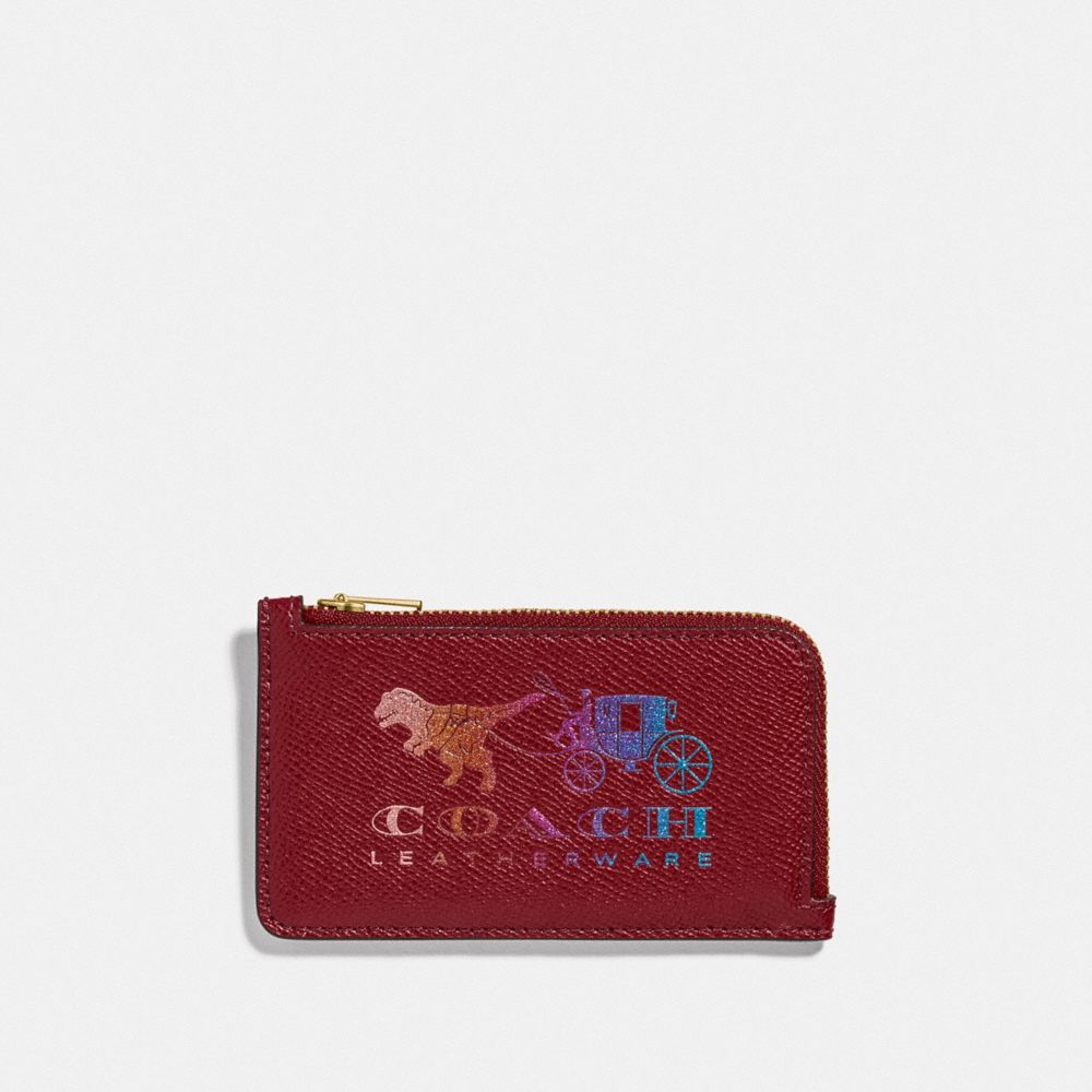 Small L Zip Card Case With Rexy And Carriage