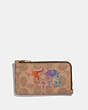 Small L Zip Card Case In Signature Canvas With Rexy And Carriage