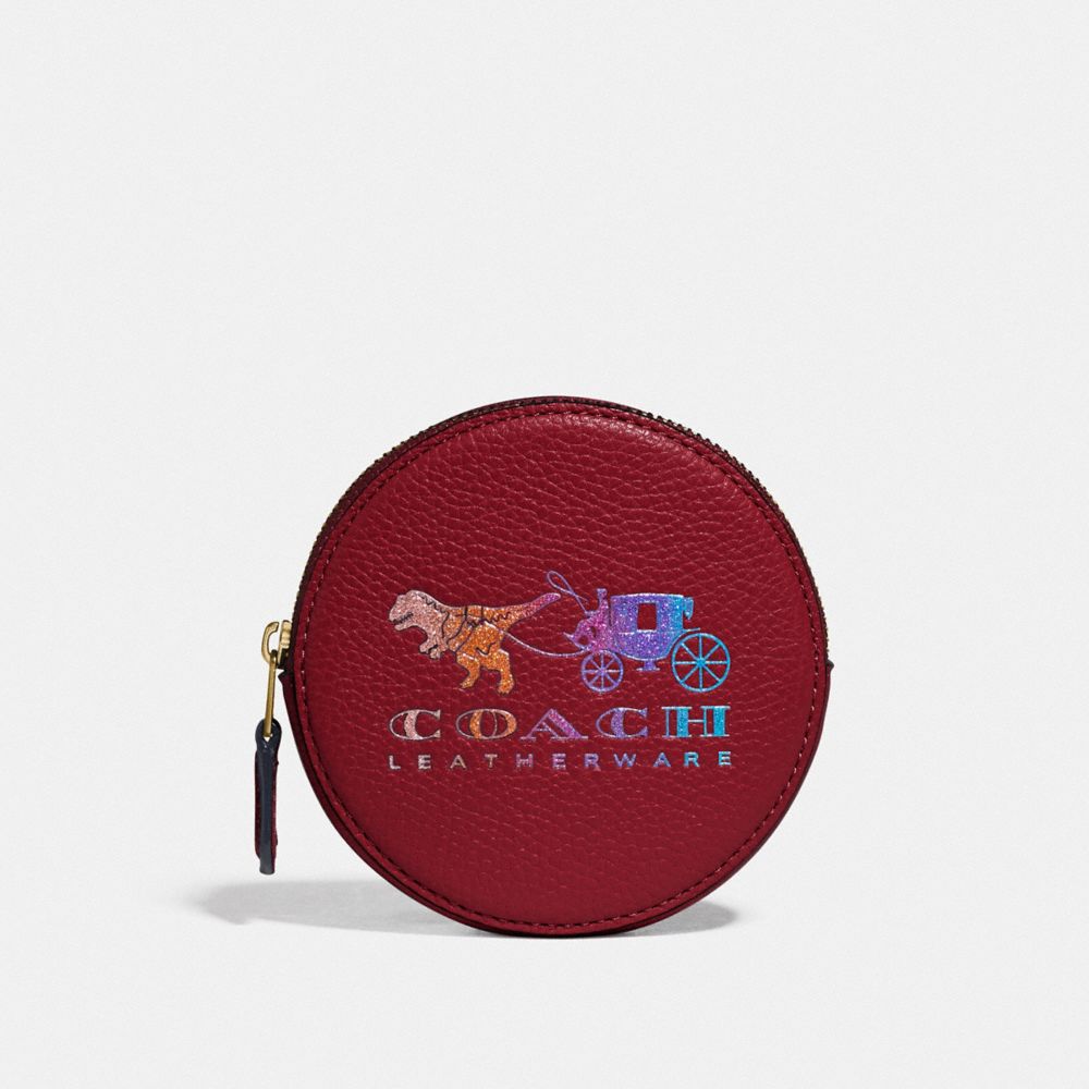 COACH Round Coin Case With Rexy And Carriage COACH