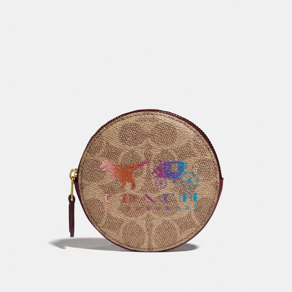 Coach round coin online purse