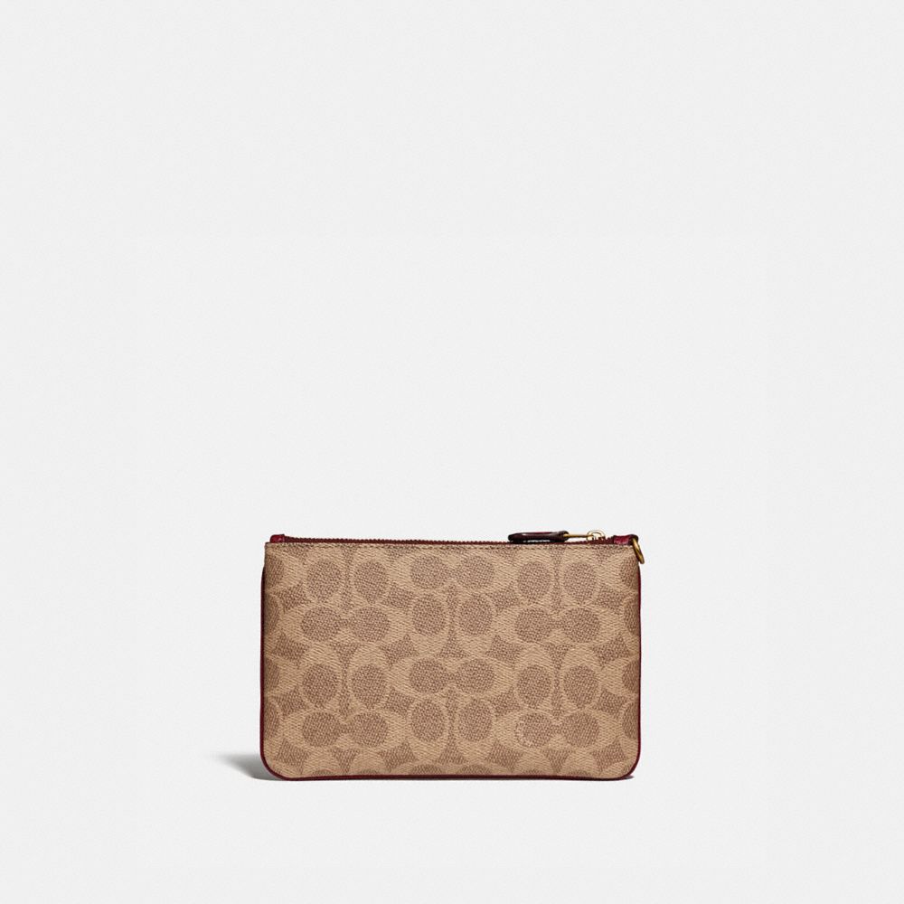 Small Wristlet In Signature Canvas With Rexy And Carriage