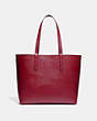 COACH®,HIGHLINE TOTE WITH REXY AND CARRIAGE,Pebble Leather,Large,Brass/Deep Red Multi,Back View