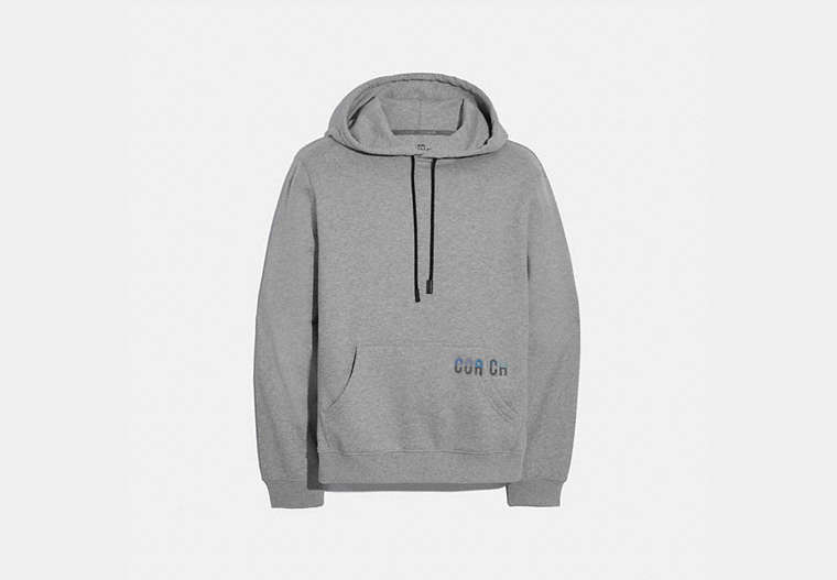 COACH®,COACH HOODIE,cotton,HEATHER GREY,Front View image number 0