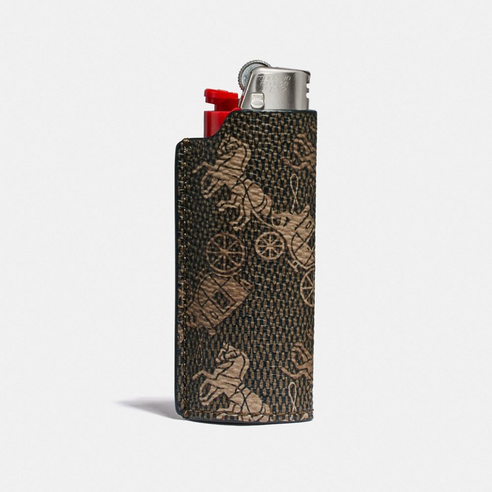 Tall Lighter Case With Horse And Carriage Print