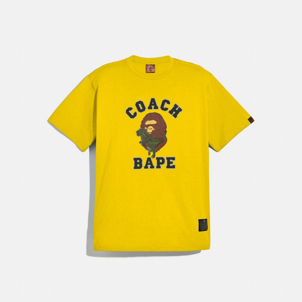 COACH®,BAPE X COACH T-SHIRT,cotton,YELLOW,Front View image number 0