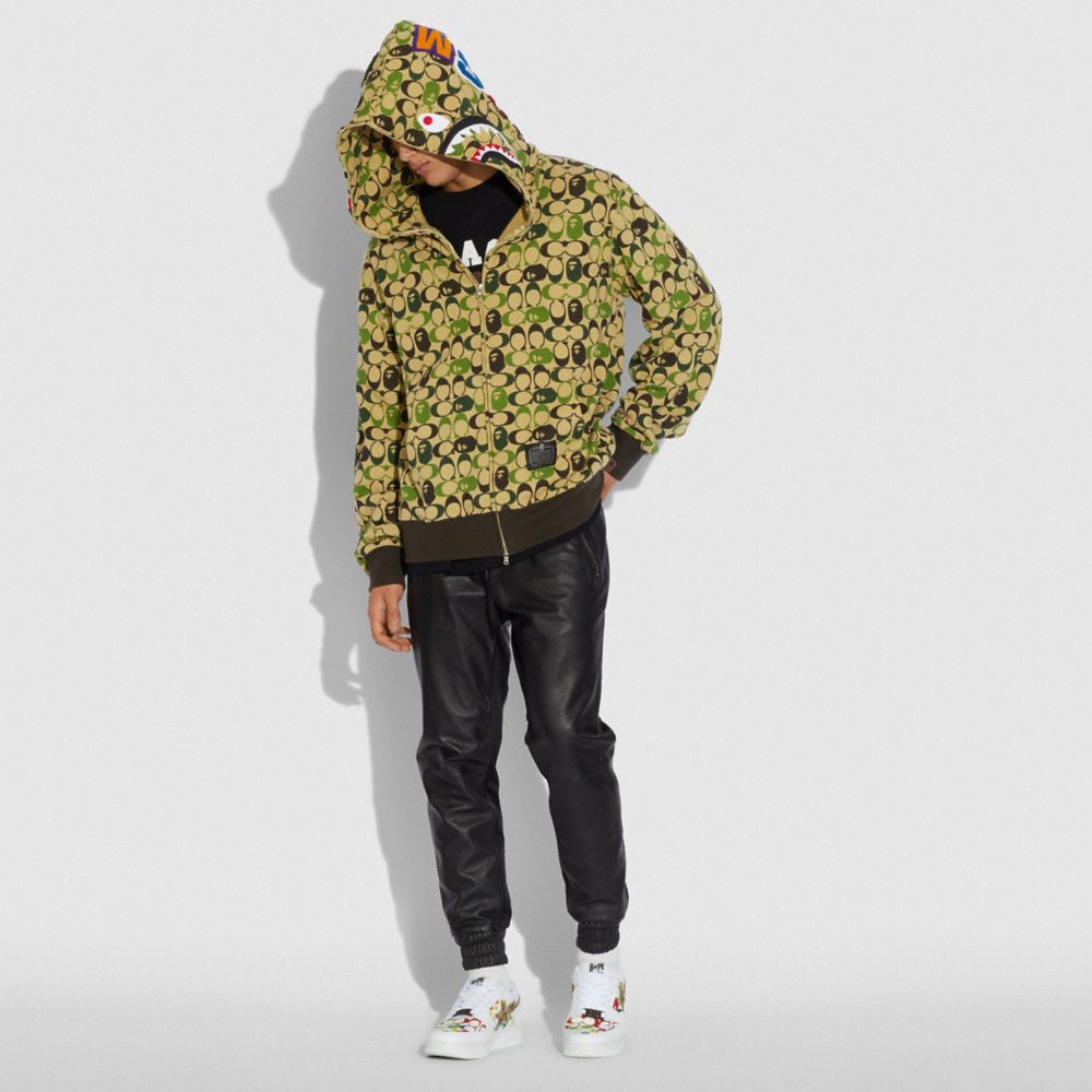 COACH®,Bape X Coach Shark Full Zip Hoodie,,Scale View