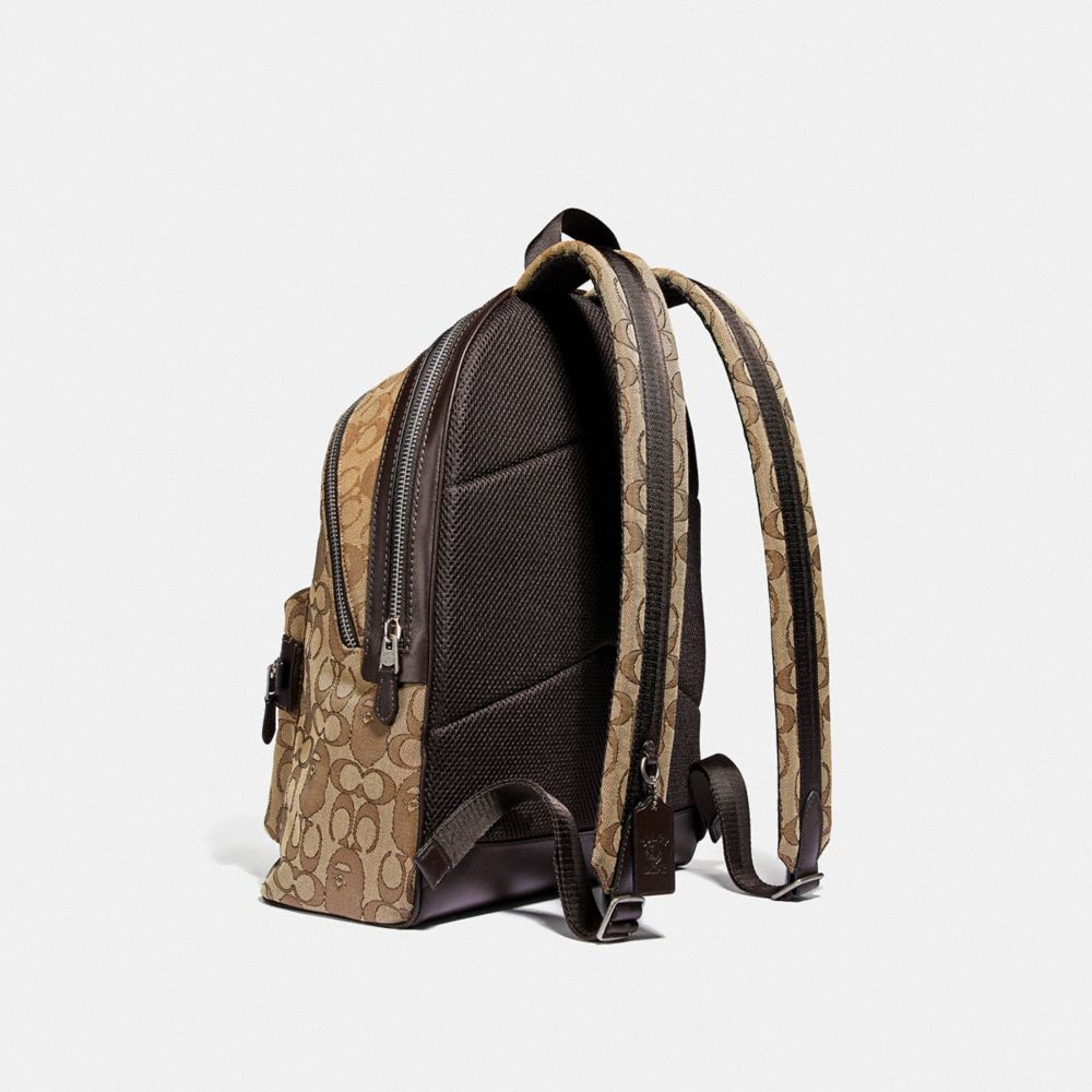 COACH®: Bape X Coach Academy Backpack In Signature Jacquard With Ape Head