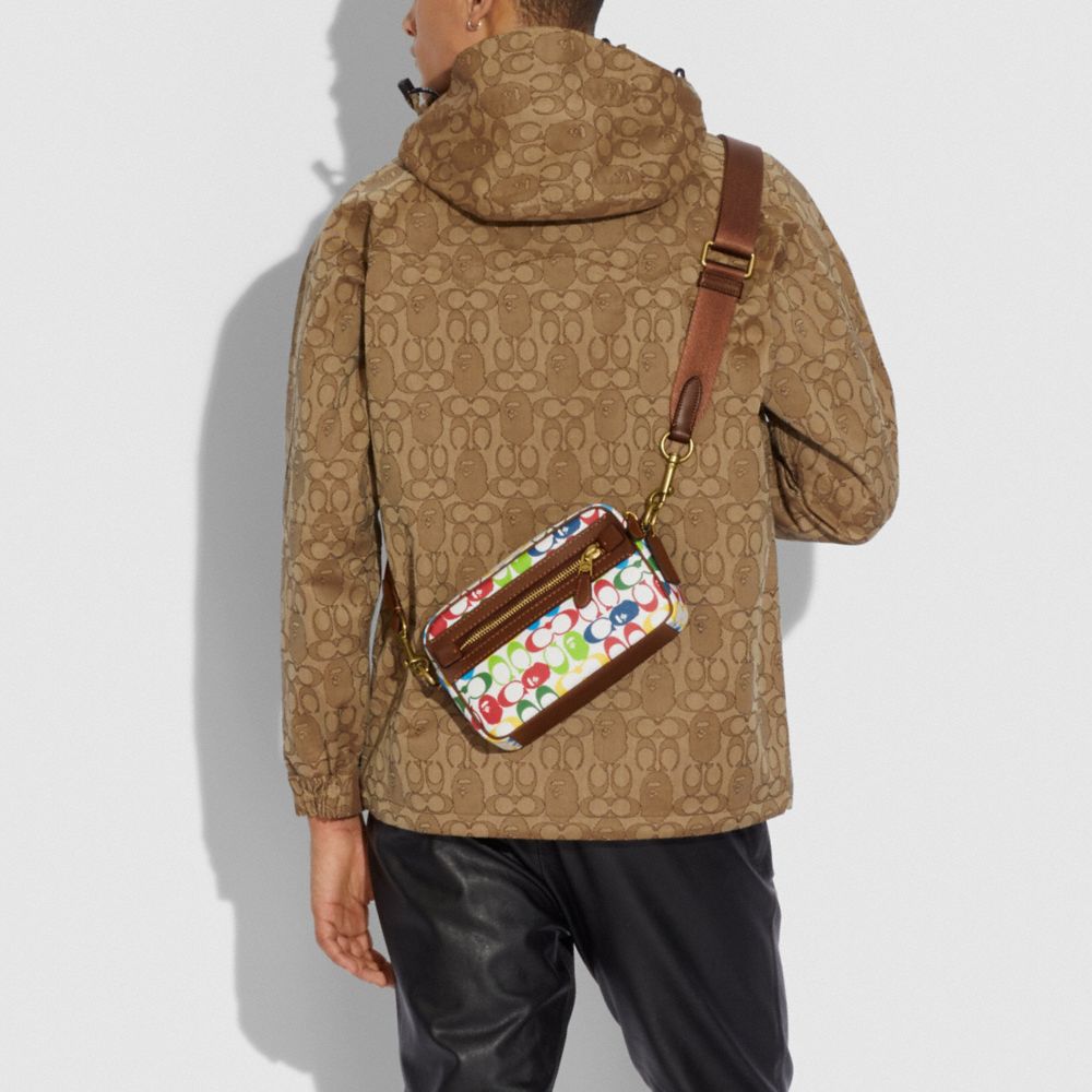 COACH®: Bape X Coach Academy Crossbody In Signature Canvas With 