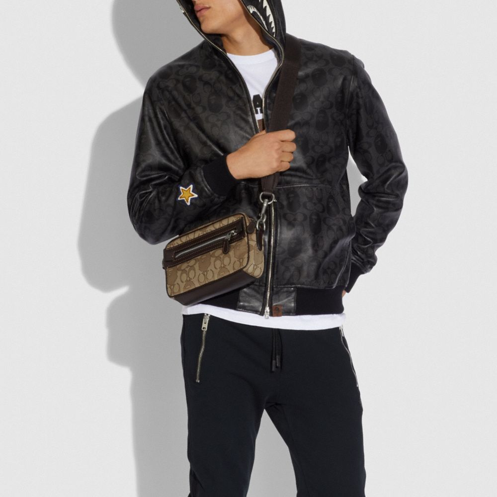 COACH®: Bape X Coach Academy Crossbody In Signature Jacquard With