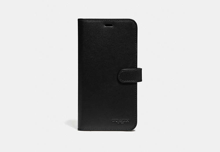 COACH®,IPHONE XS MAX FOLIO,Leather,Black,Front View