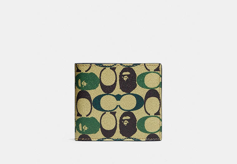 Bape X Coach Coin Wallet In Signature Canvas With Ape Head
