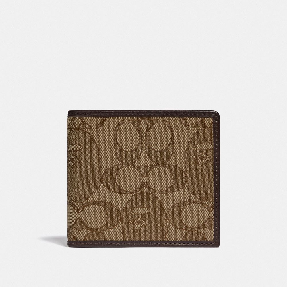 COACH®: Bape X Coach Coin Wallet In Signature Jacquard With Ape Head