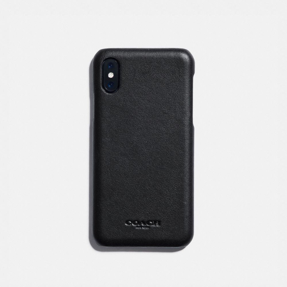 COACH®,IPHONE 11 CASE,Leather,Black,Front View
