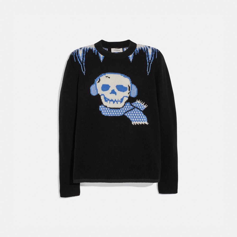 COACH®,Bonesy Crew Neck Sweater,,Front View
