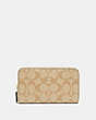 COACH®,MEDIUM ID ZIP WALLET IN SIGNATURE CANVAS,Mini,Gold/Light Khaki Chalk,Front View
