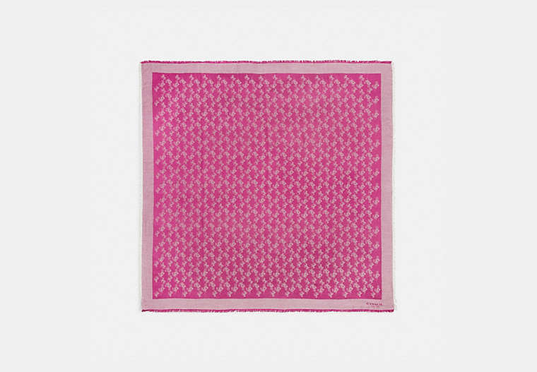 COACH®,HORSE AND CARRIAGE JACQUARD OVERSIZED SQUARE SCARF,Mixed Material,CERISE,Front View