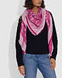 COACH®,HORSE AND CARRIAGE JACQUARD OVERSIZED SQUARE SCARF,Mixed Material,CERISE,Angle View