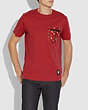 COACH®,LUNAR NEW YEAR NYLON DETAIL T-SHIRT,cotton,Red.,Scale View