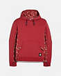COACH®,LUNAR NEW YEAR NYLON DETAIL HOODIE,cotton,Red.,Front View